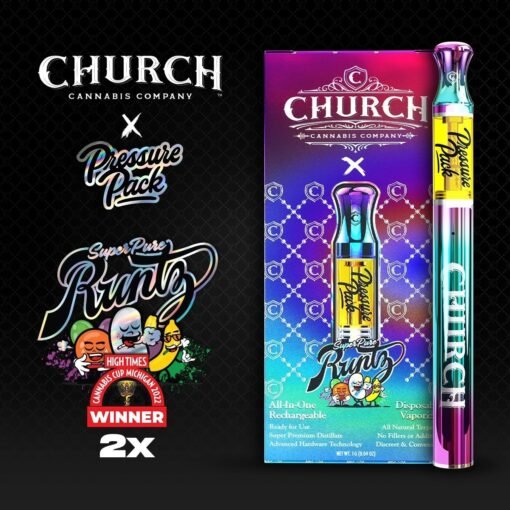 Church x PP Super Pure Runtz 1g AlO Rechargeable 🏆 High Times Winner🏆